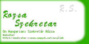 rozsa szekretar business card